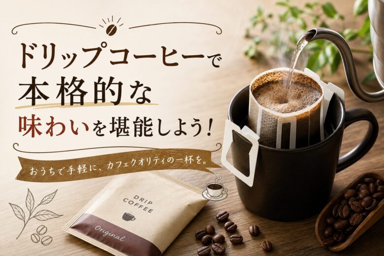 ドリップコーヒーで本格的な味わいを堪能しよう!