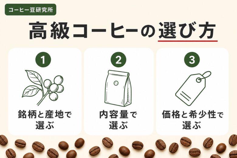 高級コーヒー豆の選び方 3つのポイント