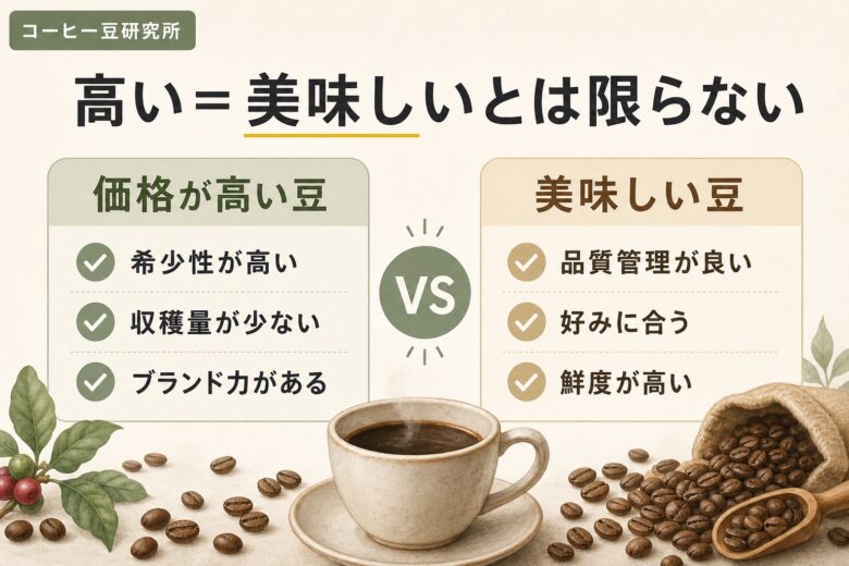 高級コーヒー豆が必ず美味しいとは限らない