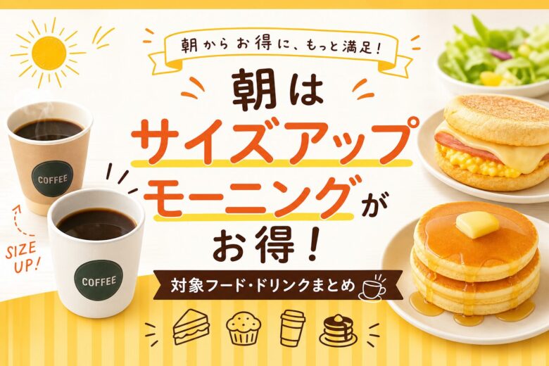 朝はサイズアップモーニングがお得！対象フード・ドリンクまとめ