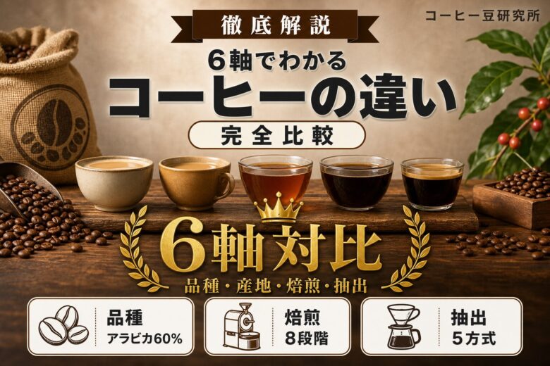 コーヒーの違いを6軸で総まとめ アイキャッチ