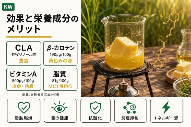 グラスフェッドバターの効果・栄養成分のメリット