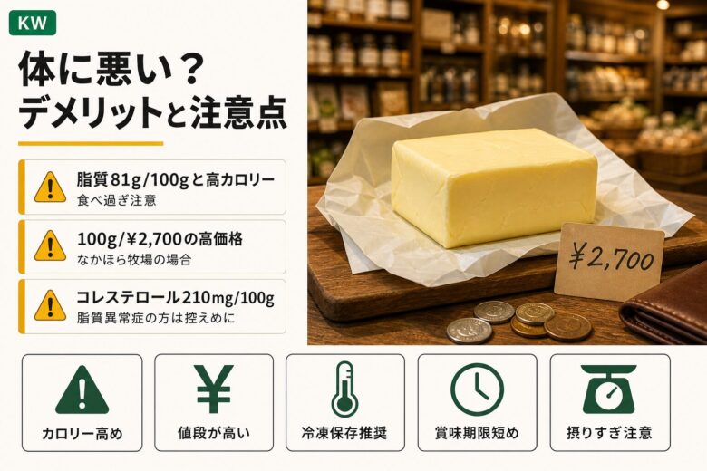 グラスフェッドバターは体に悪い？デメリットと注意点