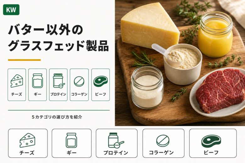 バター以外のグラスフェッド乳製品・肉のラインナップ