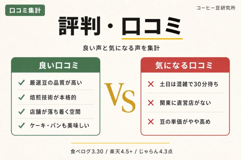 ヒロコーヒーの評判・口コミ 食べログ・楽天・じゃらんの集計