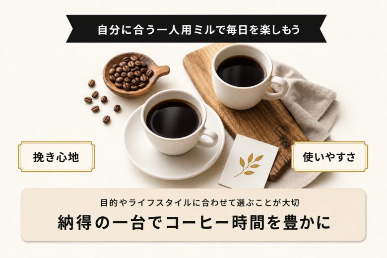 自分に合う一人用コーヒーミルで毎日の一杯を楽しもう