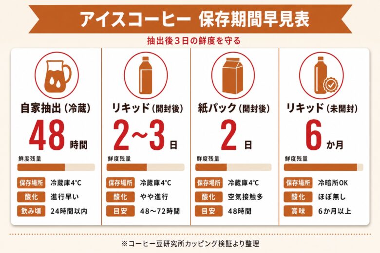 アイスコーヒー人気ランキング25選 保存方法