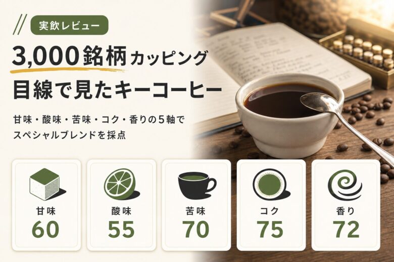 3,000商品カッピング目線で見たキーコーヒーの実飲レビュー