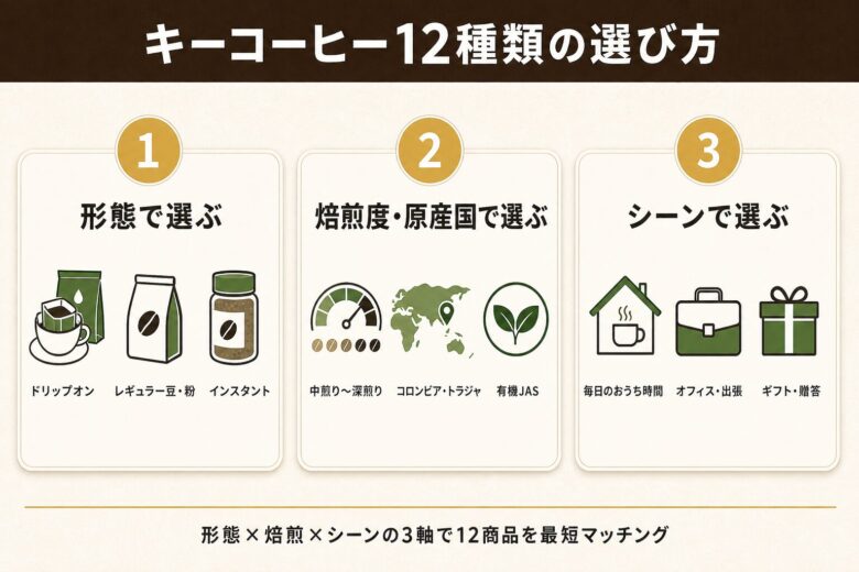 キーコーヒー12種類の選び方