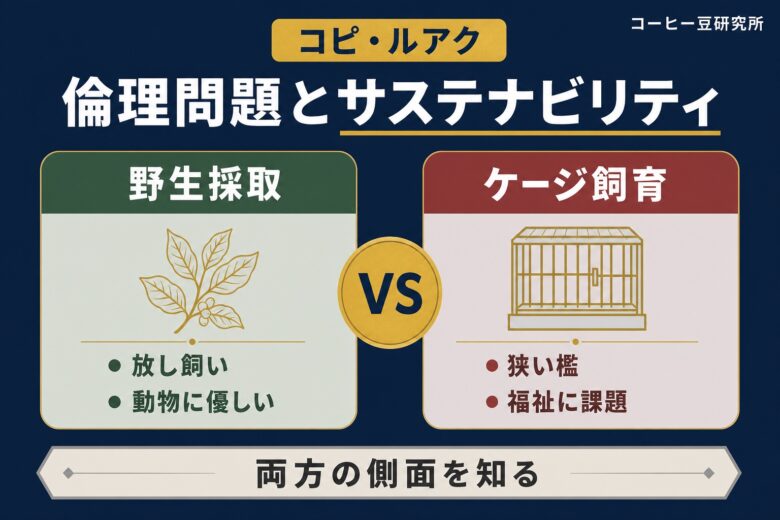 コピ・ルアクの倫理問題とサステナビリティ 野生採取とケージ飼育