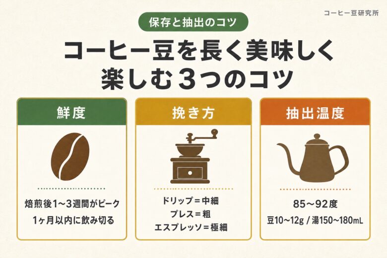 コーヒー豆 保存と淹れ方のコツ