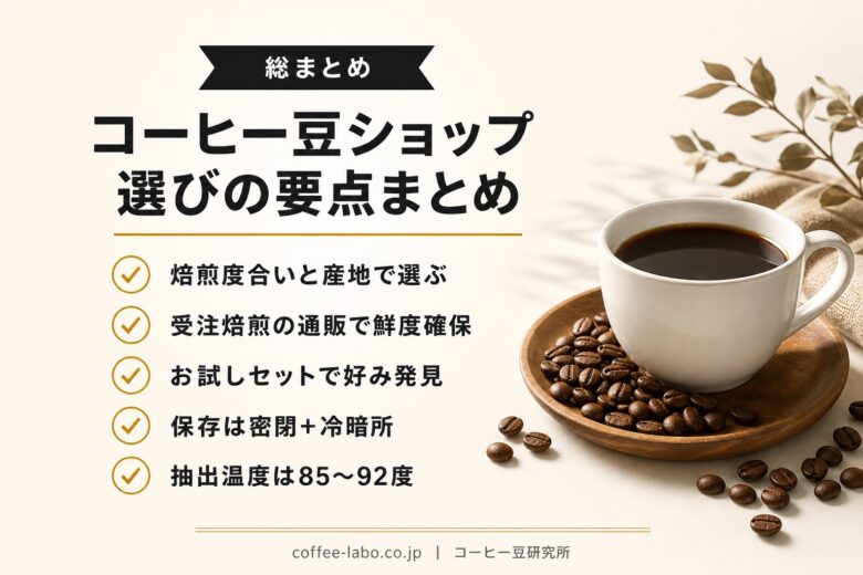 コーヒー豆ショップ 選びの要点まとめ