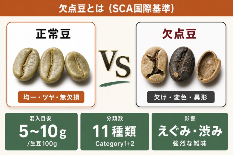 コーヒーの欠点豆とはSCA国際基準の解説