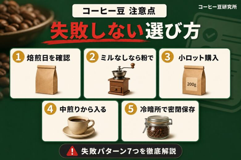 コーヒー豆を選ぶときの注意点7つと失敗回避チェックリスト