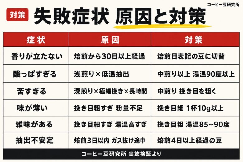 コーヒー豆の買い方でよくある失敗と対策