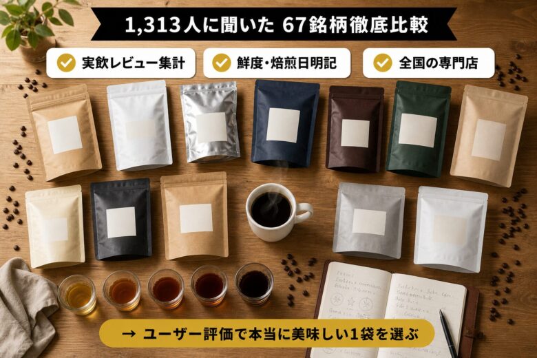1313人に聞いた本当に美味しいコーヒー豆ランキング67選