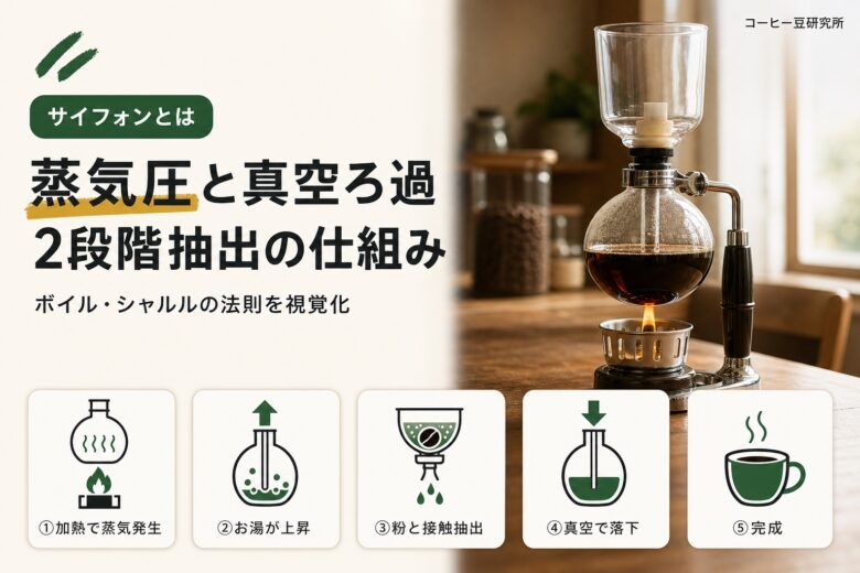 サイフォンコーヒーとは 2段階抽出の仕組み 図解