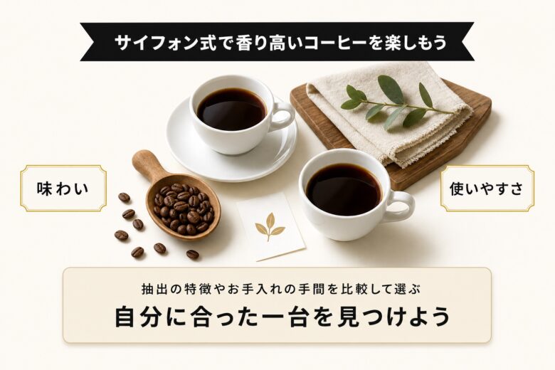 サイフォン式 香り高いコーヒー まとめ