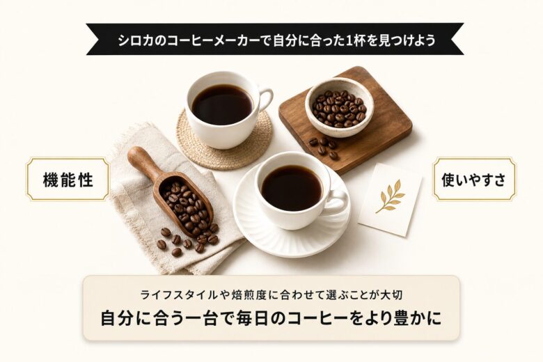 シロカのコーヒーメーカーで自分に合った1杯を見つけよう