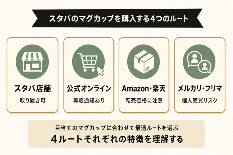 スタバのマグカップを購入する4つのルート