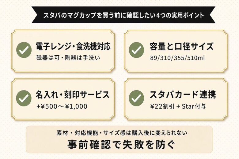 スタバのマグカップを買う前に確認したい4つの実用ポイント