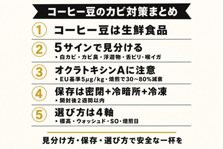 コーヒー豆のカビを防いで安全な一杯を楽しむ