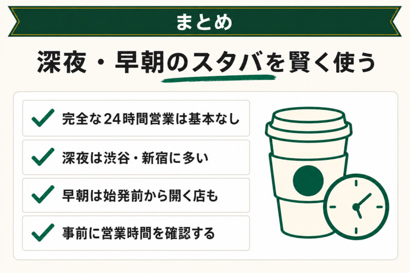 深夜や早朝に利用できる東京のスタバ