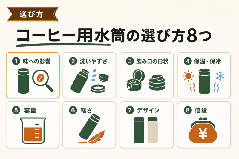 コーヒー用水筒の選び方8つ