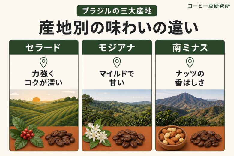 ブラジルの三大産地セラード・モジアナ・南ミナスの味わいの違い
