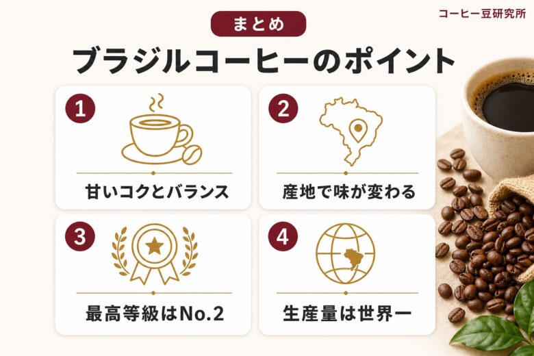 ブラジルコーヒーの特徴のまとめ4ポイント