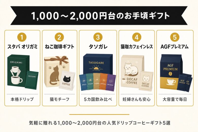1000〜2000円台のお手頃コーヒーギフト