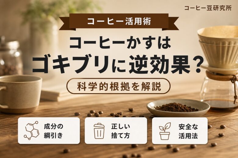 コーヒーかすはゴキブリに逆効果？科学的根拠と正しい使い方を解説 アイキャッチ