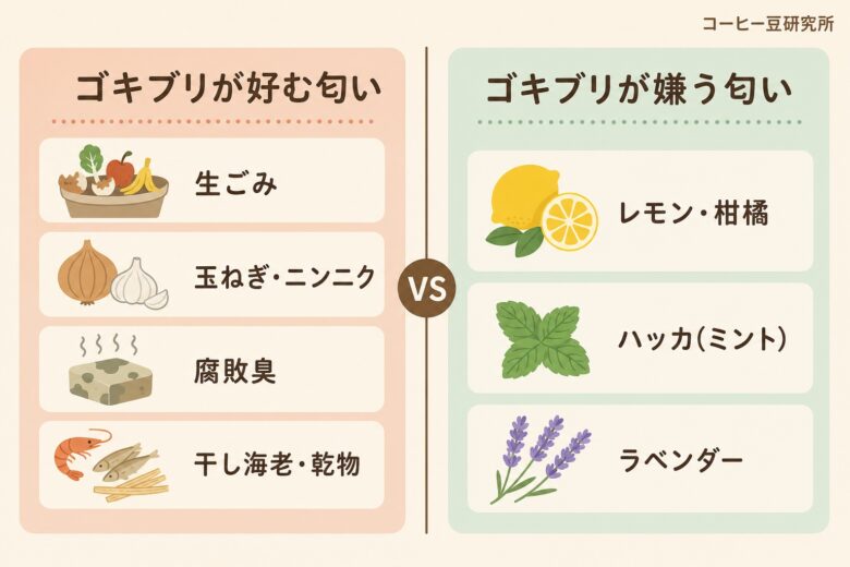 ゴキブリが好む匂いと嫌う匂い