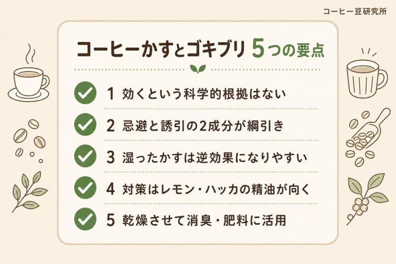 コーヒーかすでゴキブリ対策する前に知るべきこと