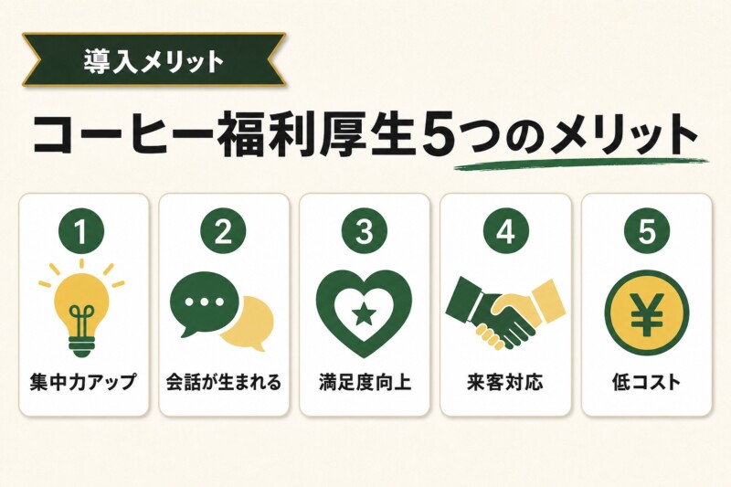 福利厚生にコーヒーを導入する5つのメリット