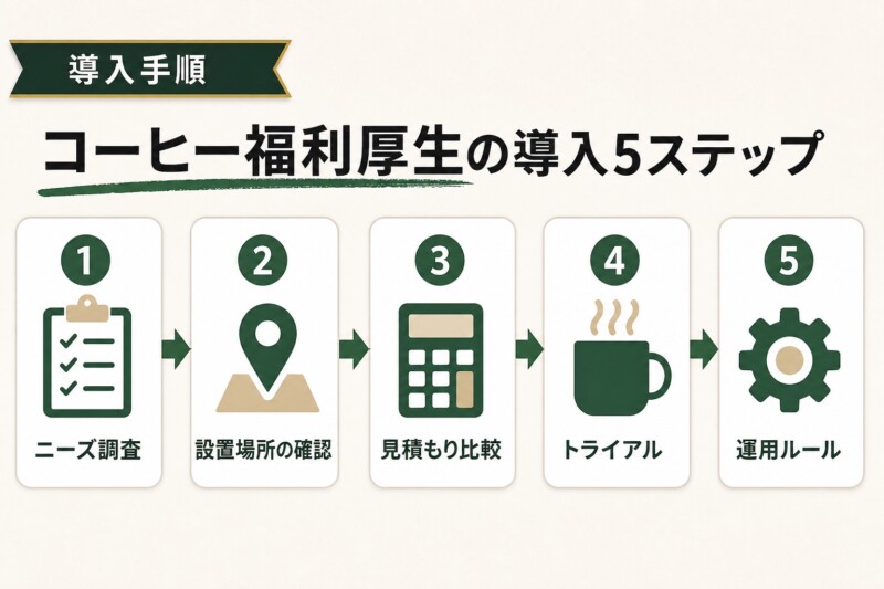 コーヒー福利厚生の導入手順5ステップ
