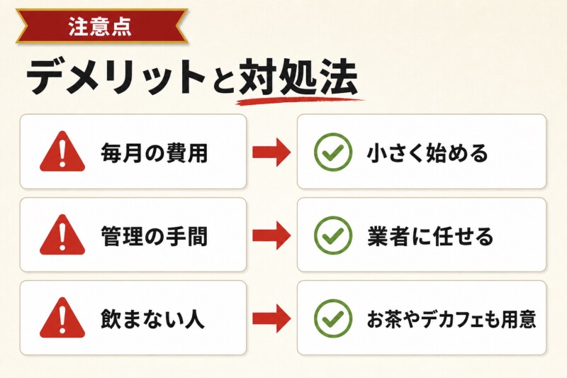 コーヒー福利厚生のデメリットと対処法