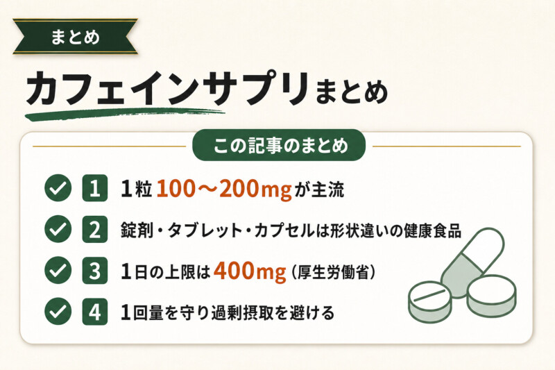 カフェインサプリで仕事や勉強を乗り切ろう