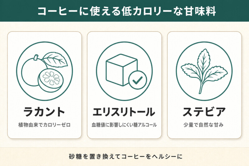 コーヒーに使える低カロリーな甘味料