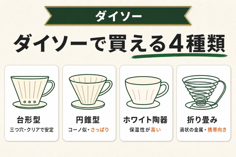 ダイソーで買えるコーヒードリッパー