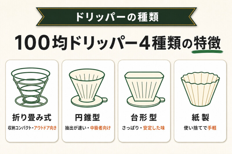 ダイソー・セリアで買えるコーヒードリッパーの種類