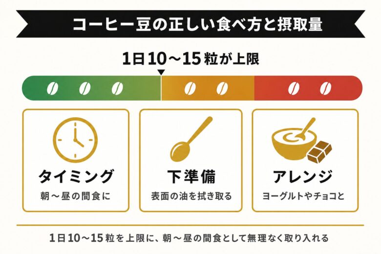 コーヒー豆の正しい食べ方と適切な摂取量
