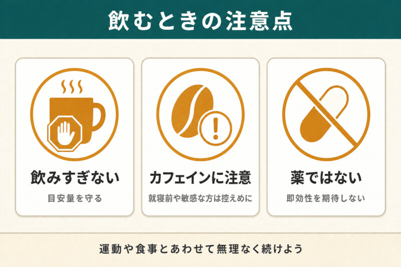 エクササイズコーヒーを飲むときの注意点