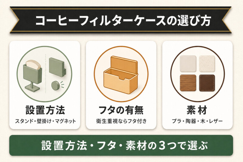 コーヒーフィルターケースの選び方の図解