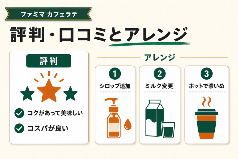 ファミマのカフェラテの評判・口コミとアレンジ