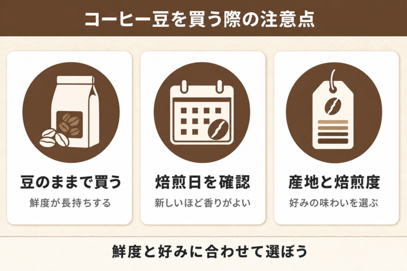 コーヒー豆を買う際の注意点