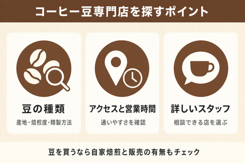コーヒー豆専門店を探すポイント