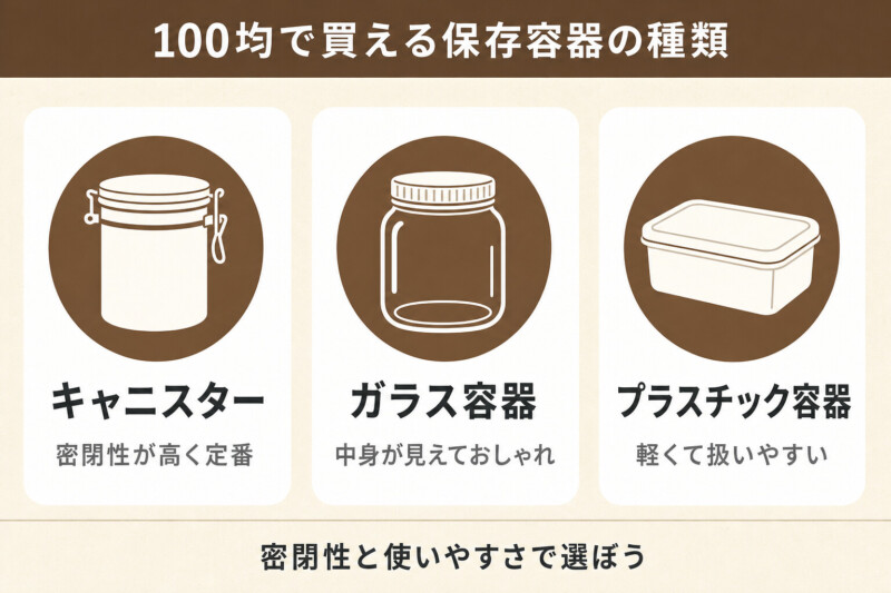 100均で買える保存容器の種類