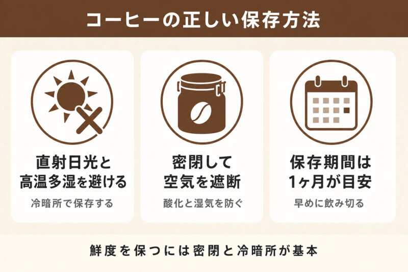 コーヒーの正しい保存方法