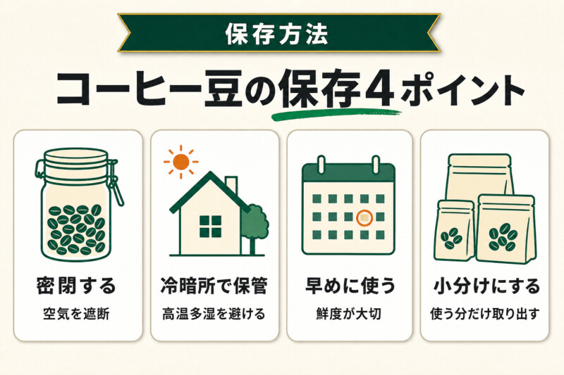 コーヒー豆の正しい保存方法